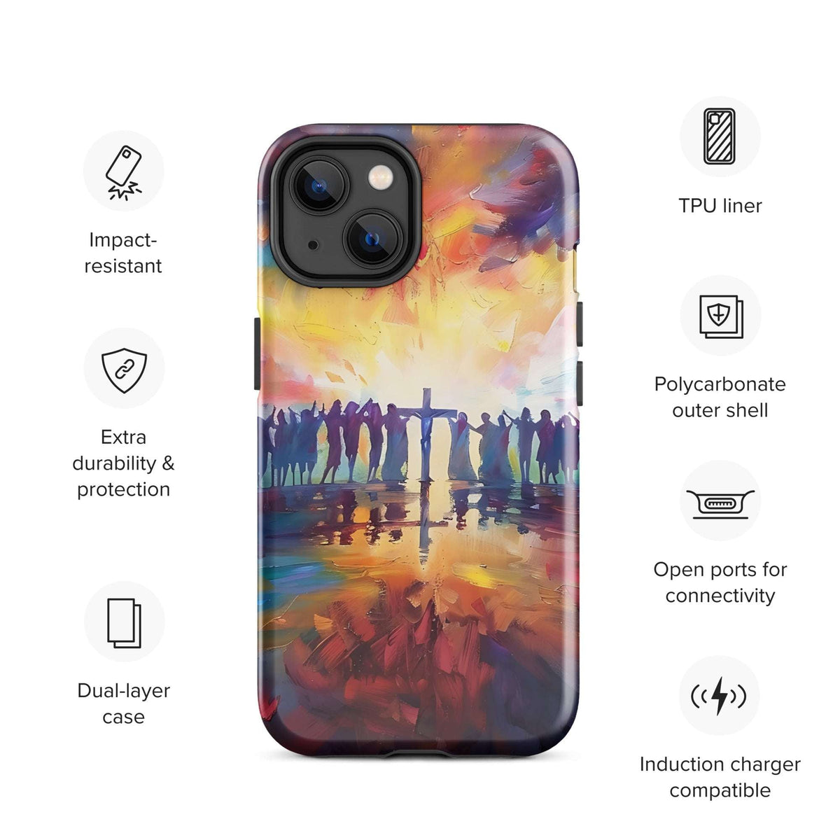 Am Kreuz vereint – Hoffnung für alle - Hardcase iPhone® Handyhülle - iPhone 14 - GfoitMa
