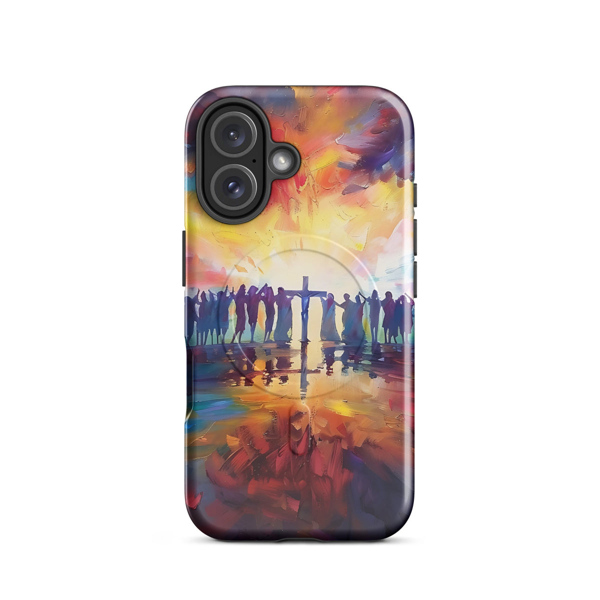 Am Kreuz vereint – Hoffnung für alle - Hardcase iPhone®-Hülle mit MagSafe® - iPhone 16 - GfoitMa
