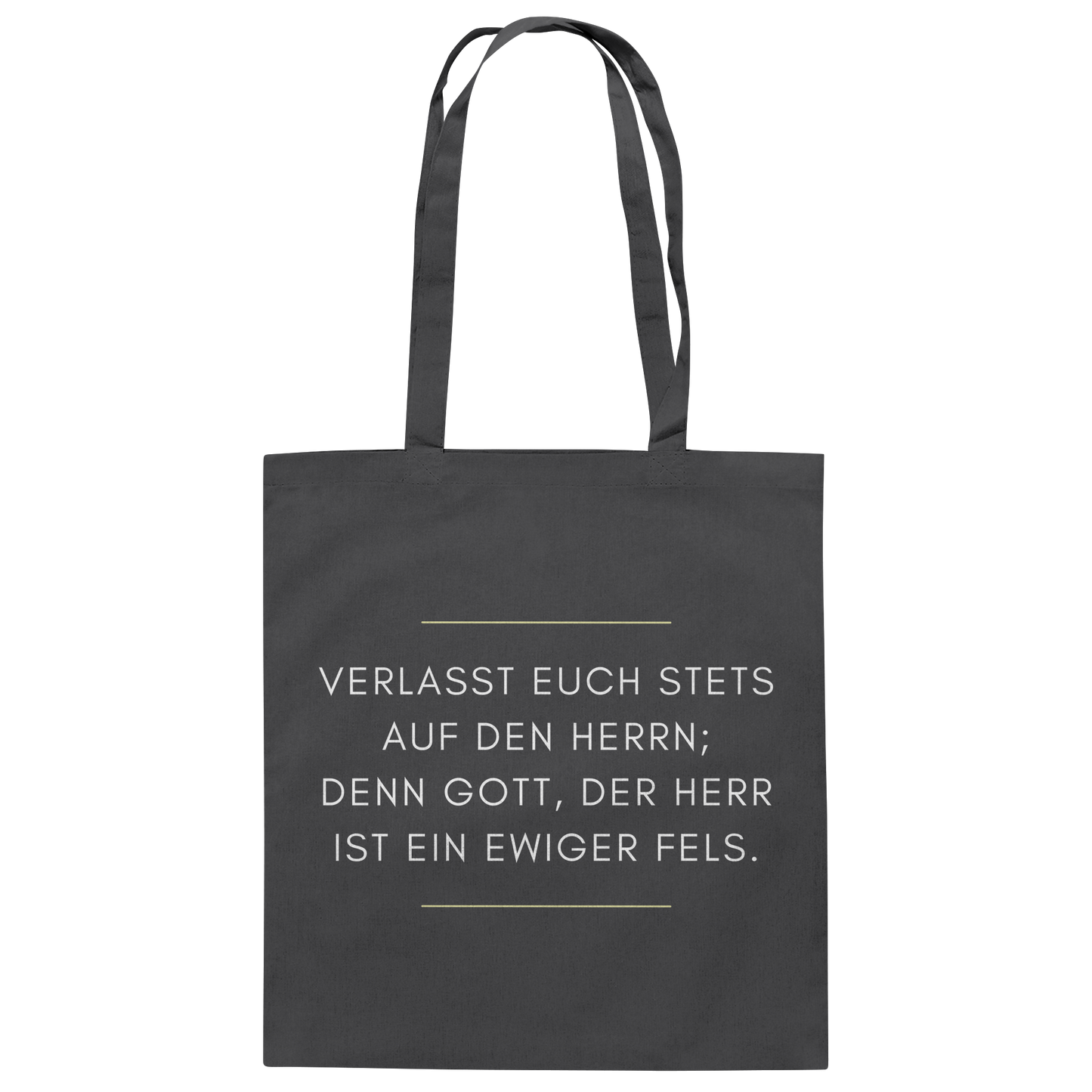 Jesaja 26,4 – Der Herr ist ein ewiger Fels | Christliches Bibelvers Design - Baumwolltasche