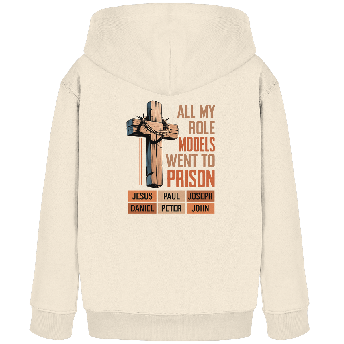 All My Role Models Went to Prison | Christliches Design - Kids Organic Hoodie - GfoitMa - Natural Raw / 98/104 (3-4)