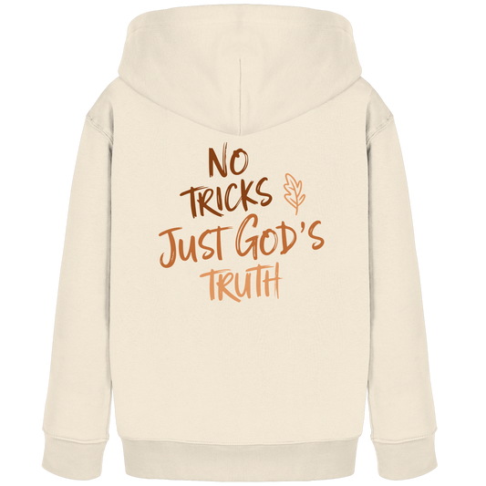 No Tricks – Just God’s Truth | Christliche Kleidung & Geschenke im Retro-Design für Herbst & Halloween - Kids Organic Hoodie - GfoitMa - Natural Raw / 98/104 (3-4)