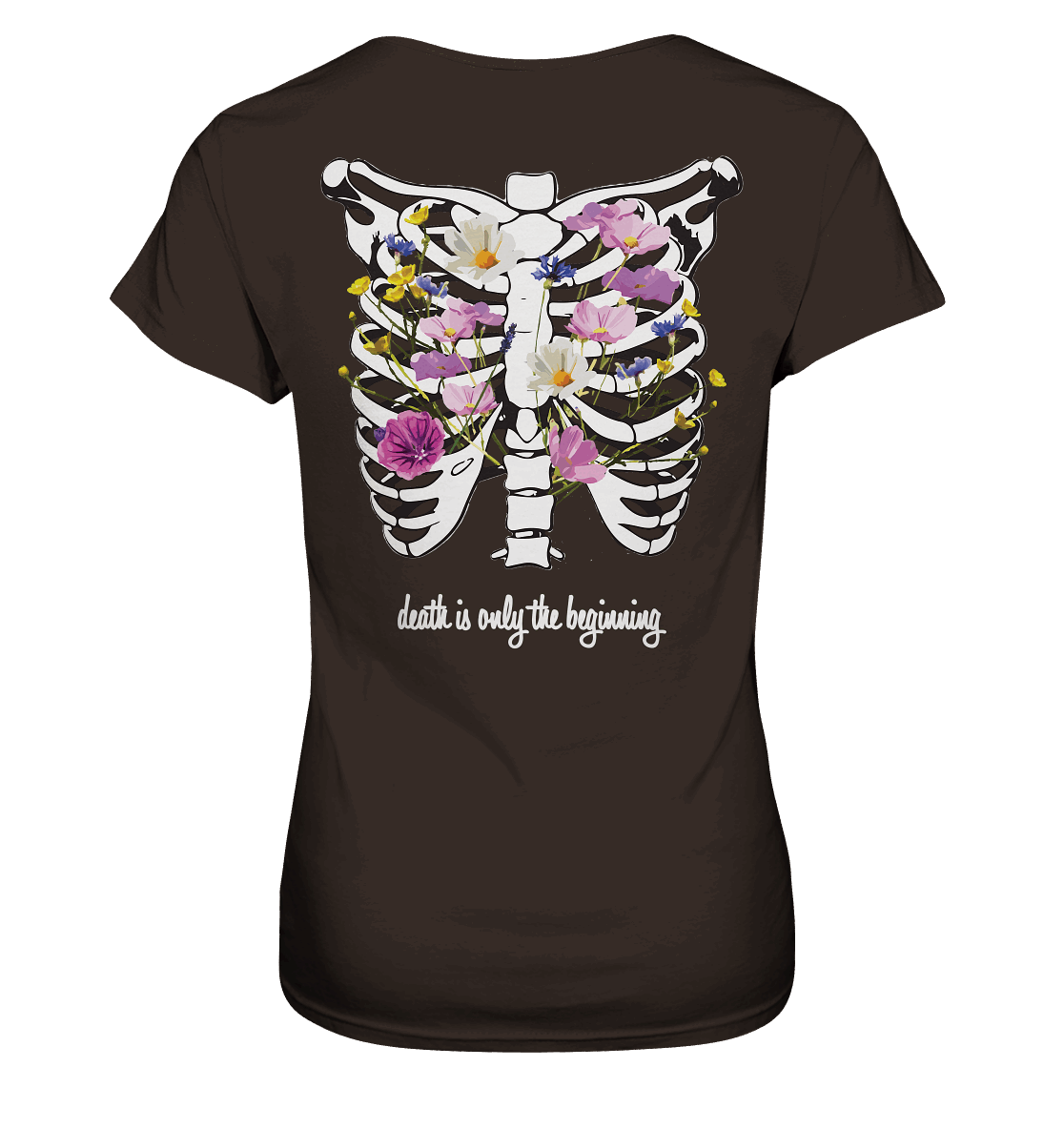"Death is only the beginning" – Ein Statement mit Tiefe - Ladies Premium Shirt - GfoitMa - Brown / XS