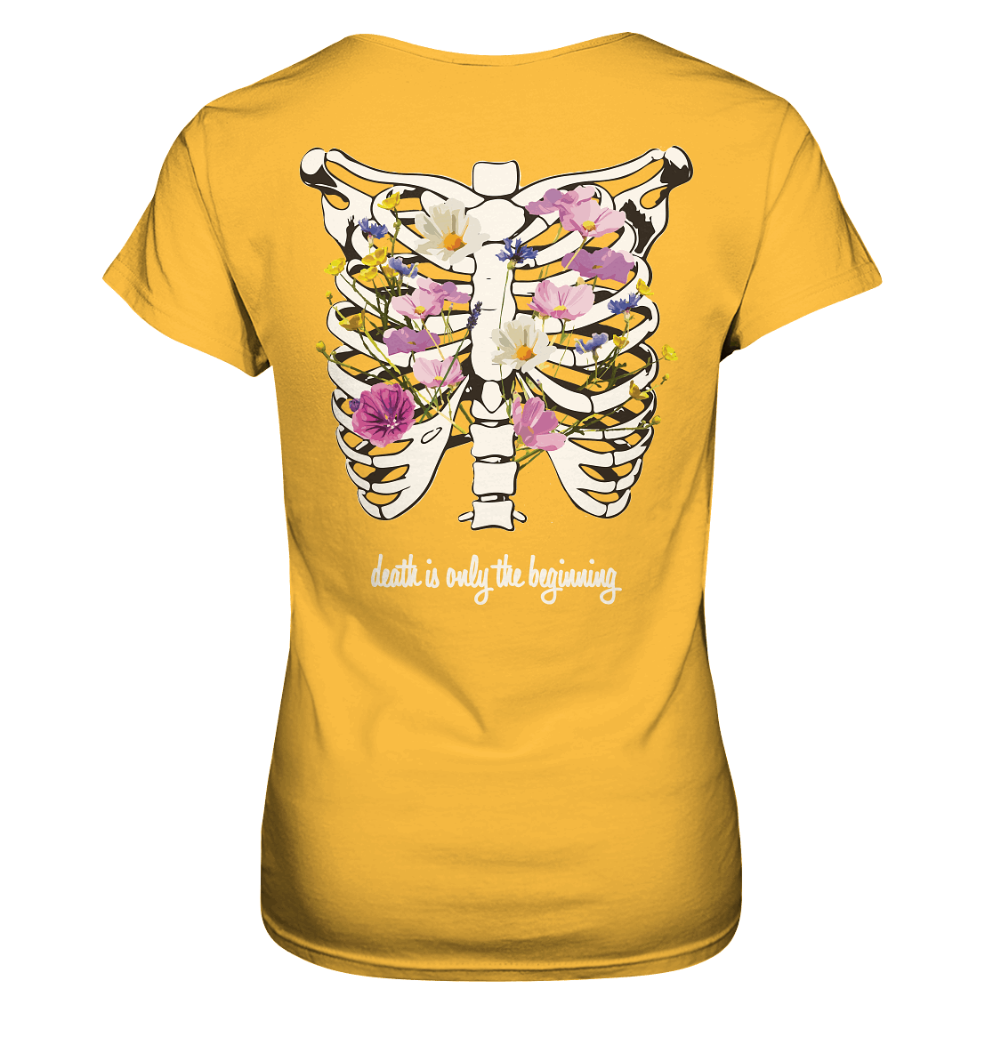 "Death is only the beginning" – Ein Statement mit Tiefe - Ladies Premium Shirt - GfoitMa - Gold / XS
