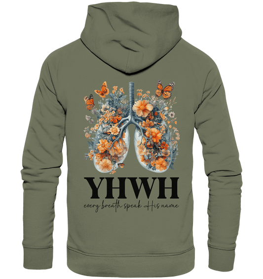 Every Breath Speak His Name – Leben, das Lobpreis atmet | Christliche Kleidung - Premium Unisex Hoodie
