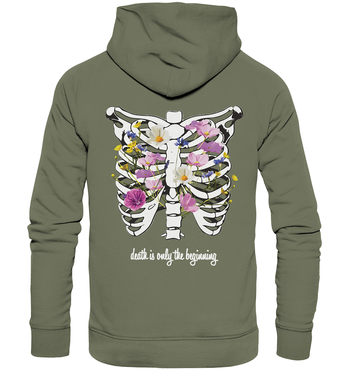"Death is only the beginning" – Ein Statement mit Tiefe - Premium Unisex Hoodie - GfoitMa - Classic Olive / S