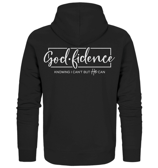 God.fidence – Knowing I can’t but He can | Christliche Kleidung - Zipper