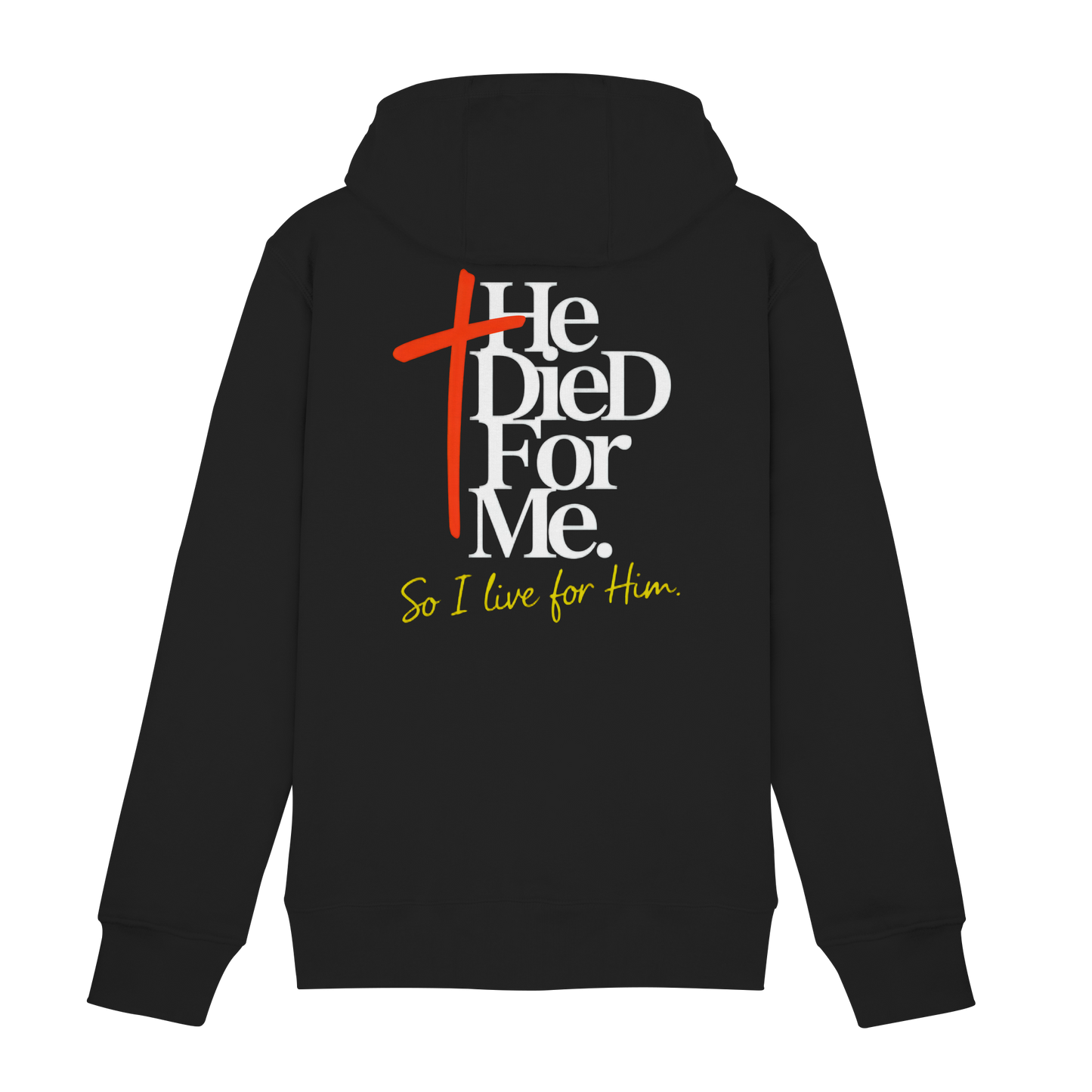 He Died for Me – Christliches Design mit Statement - Zipper