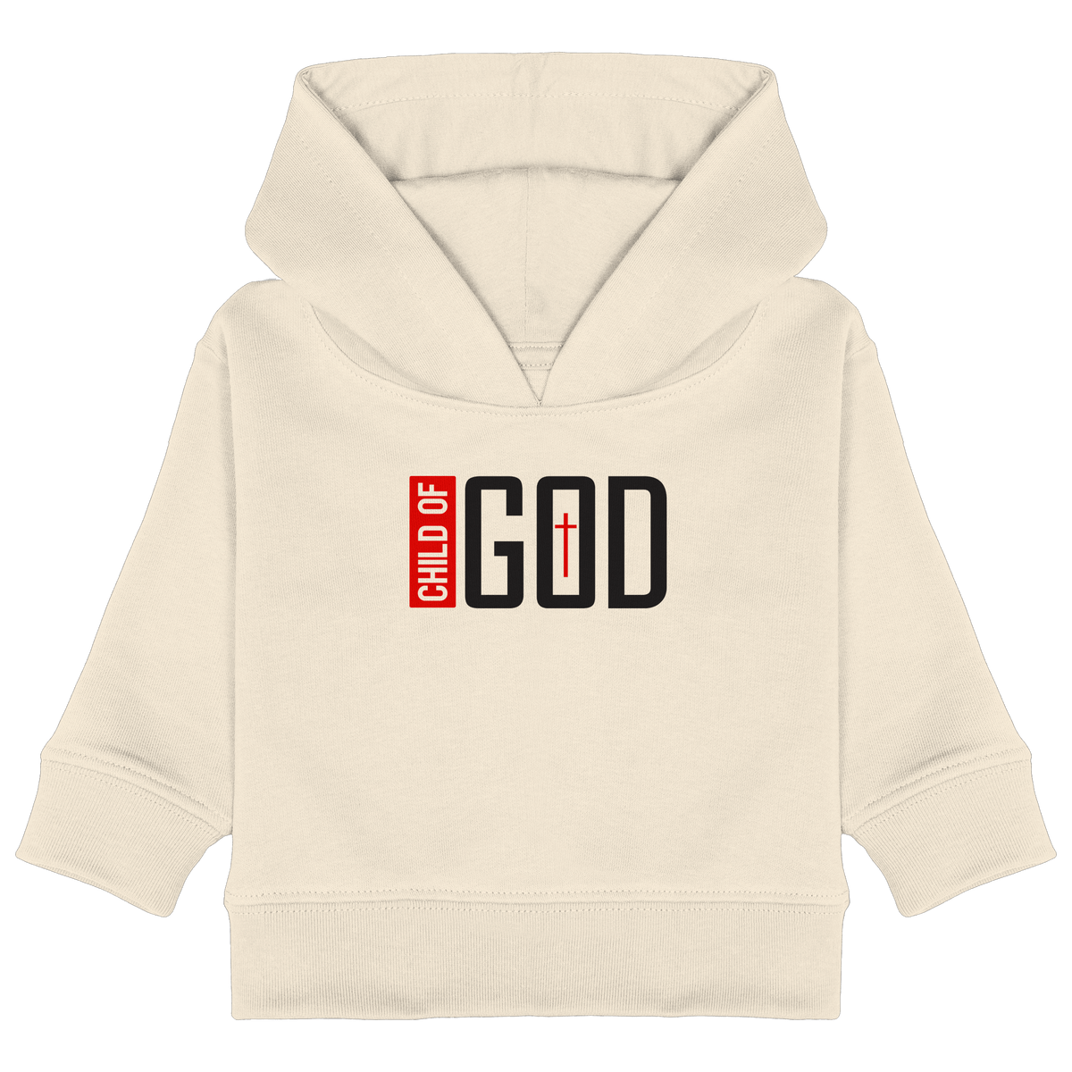 Child of God – Deine Identität in Christus | Christliche Kleidung - Baby Organic Hoodie - Kids & Babys - Natural Raw - GfoitMa