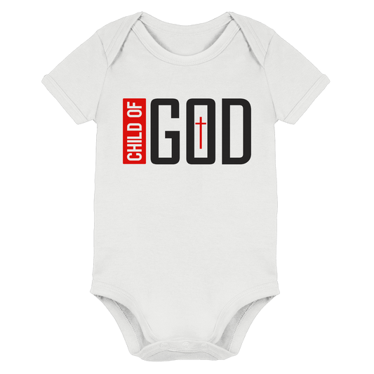 Child of God – Deine Identität in Christus | Christliche Kleidung - Organic Baby Bodysuit - Kids & Babys - White - GfoitMa