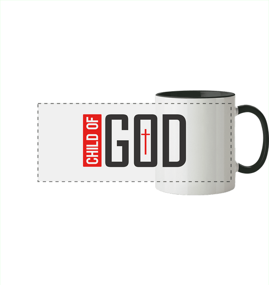 Child of God – Deine Identität in Christus | Christliche Kleidung - Panorama Tasse zweifarbig - Trinkgefäße - Black - GfoitMa