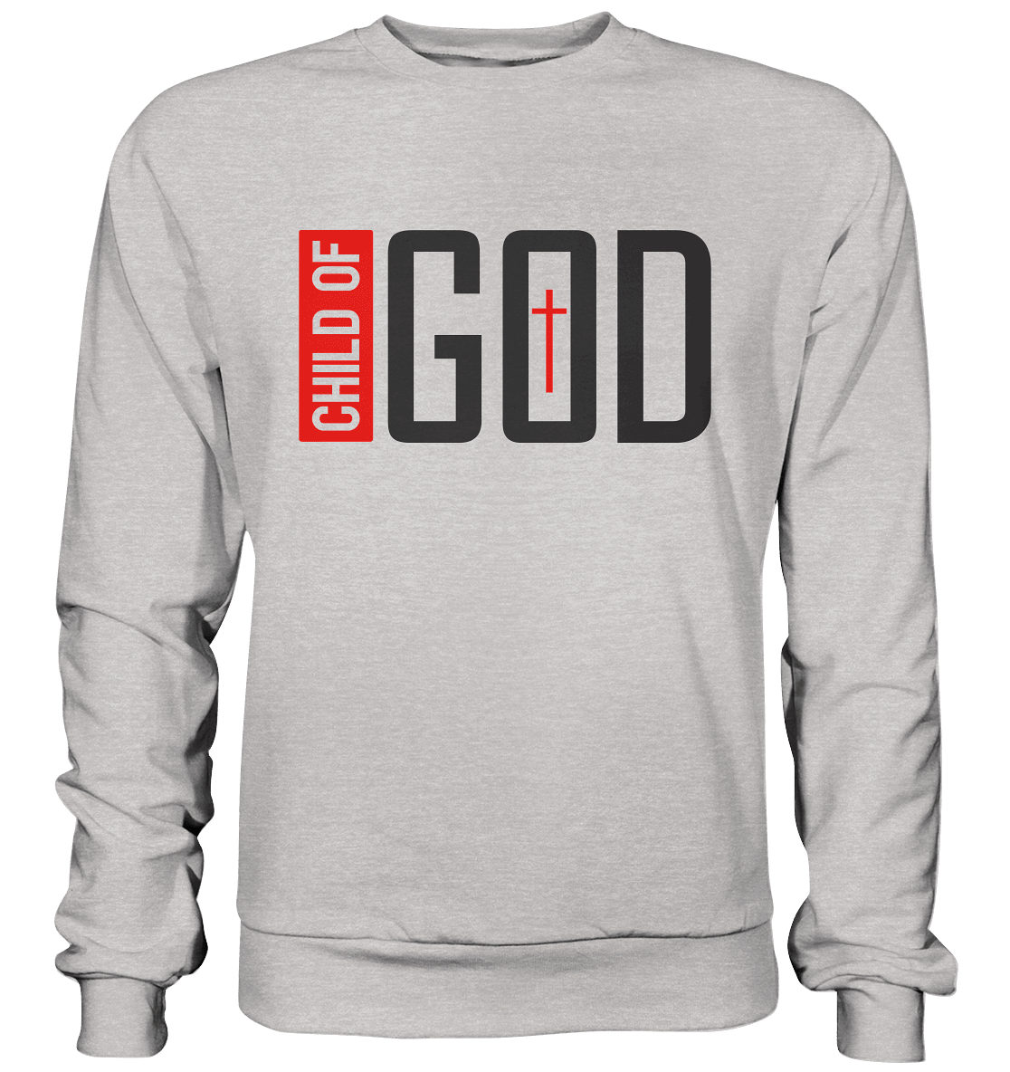 Child of God – Deine Identität in Christus | Christliche Kleidung - Premium Sweatshirt - Sweatshirts - Heather Grey (meliert) - GfoitMa