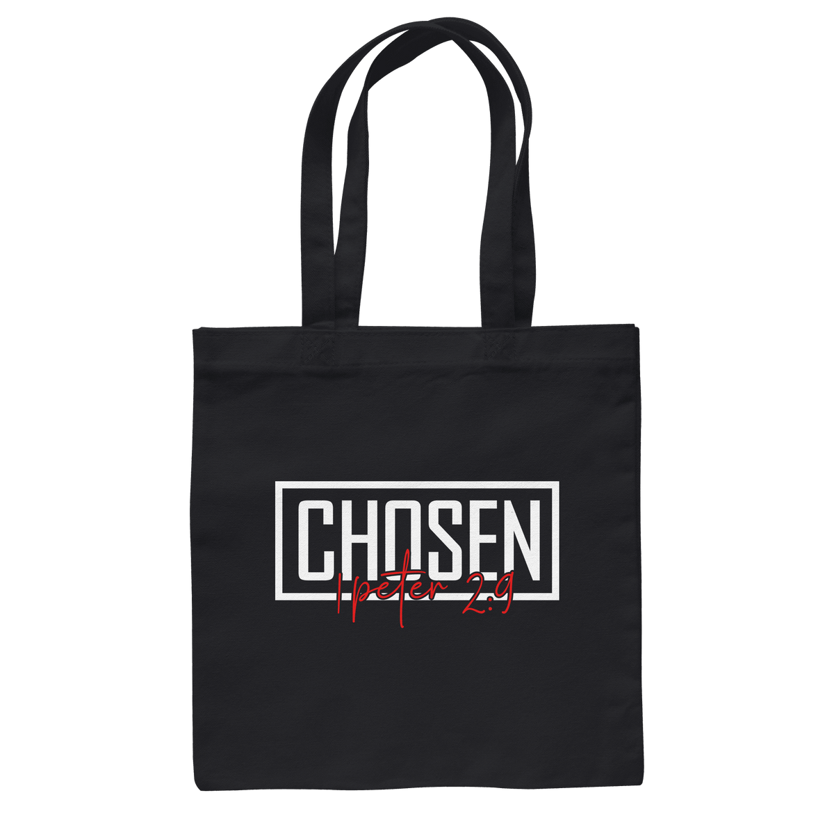 Chosen – 1. Petrus 2:9 – Auserwählt und berufen | Christliche Produkte - Baumwolltasche - Taschen - Black - GfoitMa