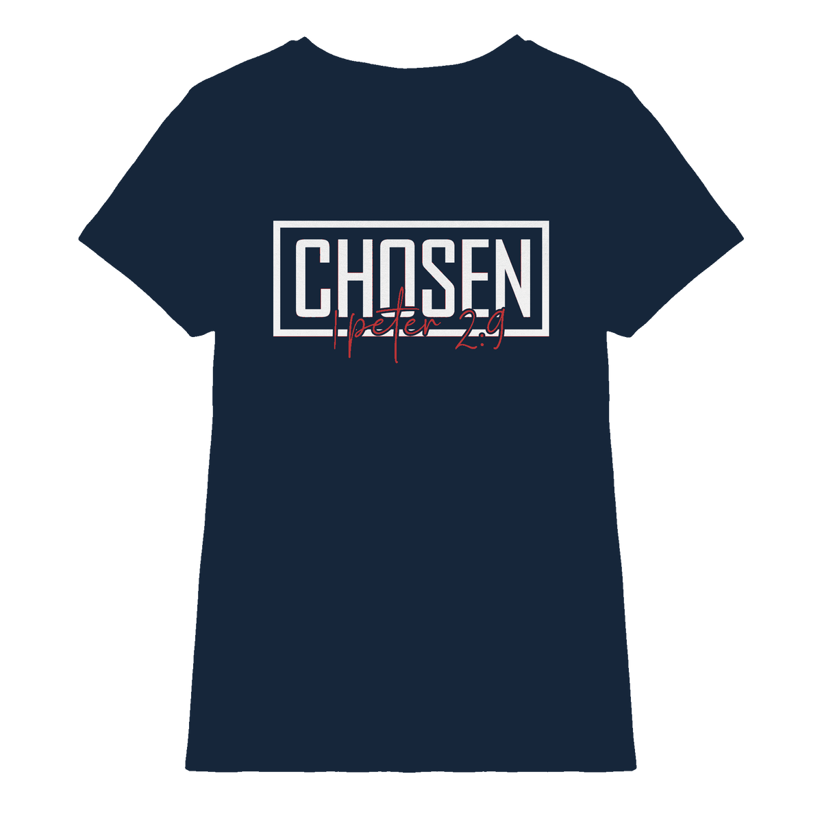 Chosen – 1. Petrus 2:9 – Auserwählt und berufen | Christliche Produkte - Ladies Premium Shirt - Lady-Shirts - Navy - GfoitMa