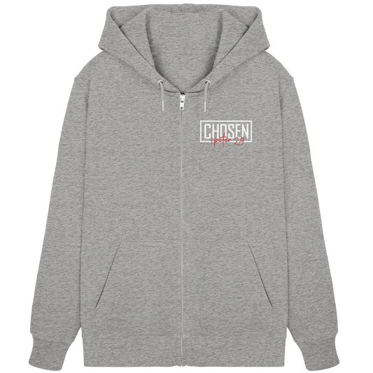 Chosen – 1. Petrus 2:9 – Auserwählt und berufen | Christliche Produkte - Organic Zipper - Jacken/ Zipper - Heather Grey - GfoitMa