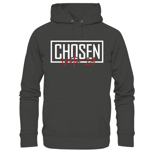 Chosen – 1. Petrus 2:9 – Auserwählt und berufen | Christliche Produkte - Premium Unisex Hoodie - Hoodies - Charcoal - GfoitMa
