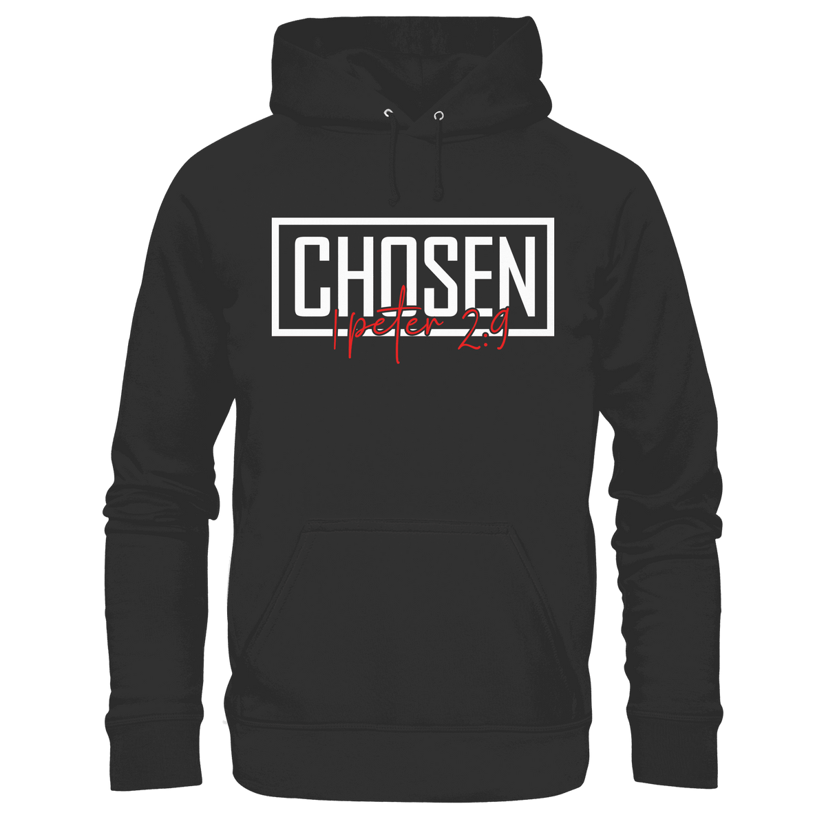 Chosen – 1. Petrus 2:9 – Auserwählt und berufen | Christliche Produkte - Premium Unisex Hoodie - Hoodies - Black - GfoitMa