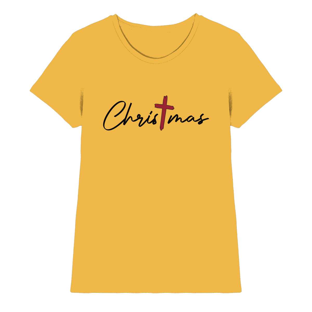Christmas – das Kreuz im Mittelpunkt von Weihnachten | Christliches Design - Ladies Premium Shirt - Lady-Shirts - Gold - GfoitMa