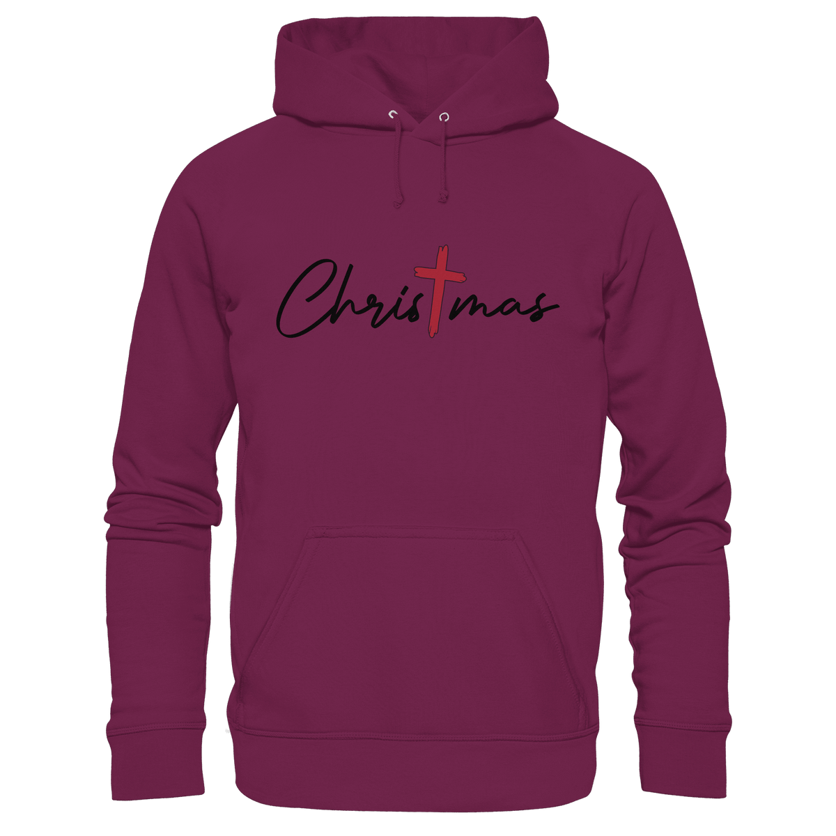 Christmas – das Kreuz im Mittelpunkt von Weihnachten | Christliches Design - Premium Unisex Hoodie - Hoodies - Burgund - GfoitMa