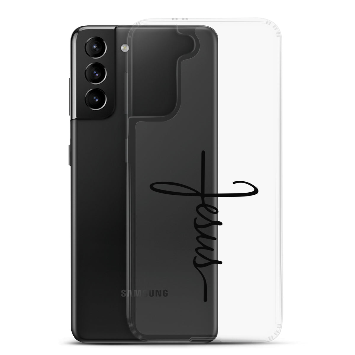 Kreuz mit Jesus Schrift - Samsung-Handyhülle - GfoitMa