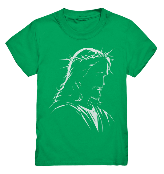 Der Blick des Erlösers – Jesus-Silhouette im Konturdesign | Christliche Kleidung - Kids Premium Shirt - Kids & Babys - Kelly Green - GfoitMa