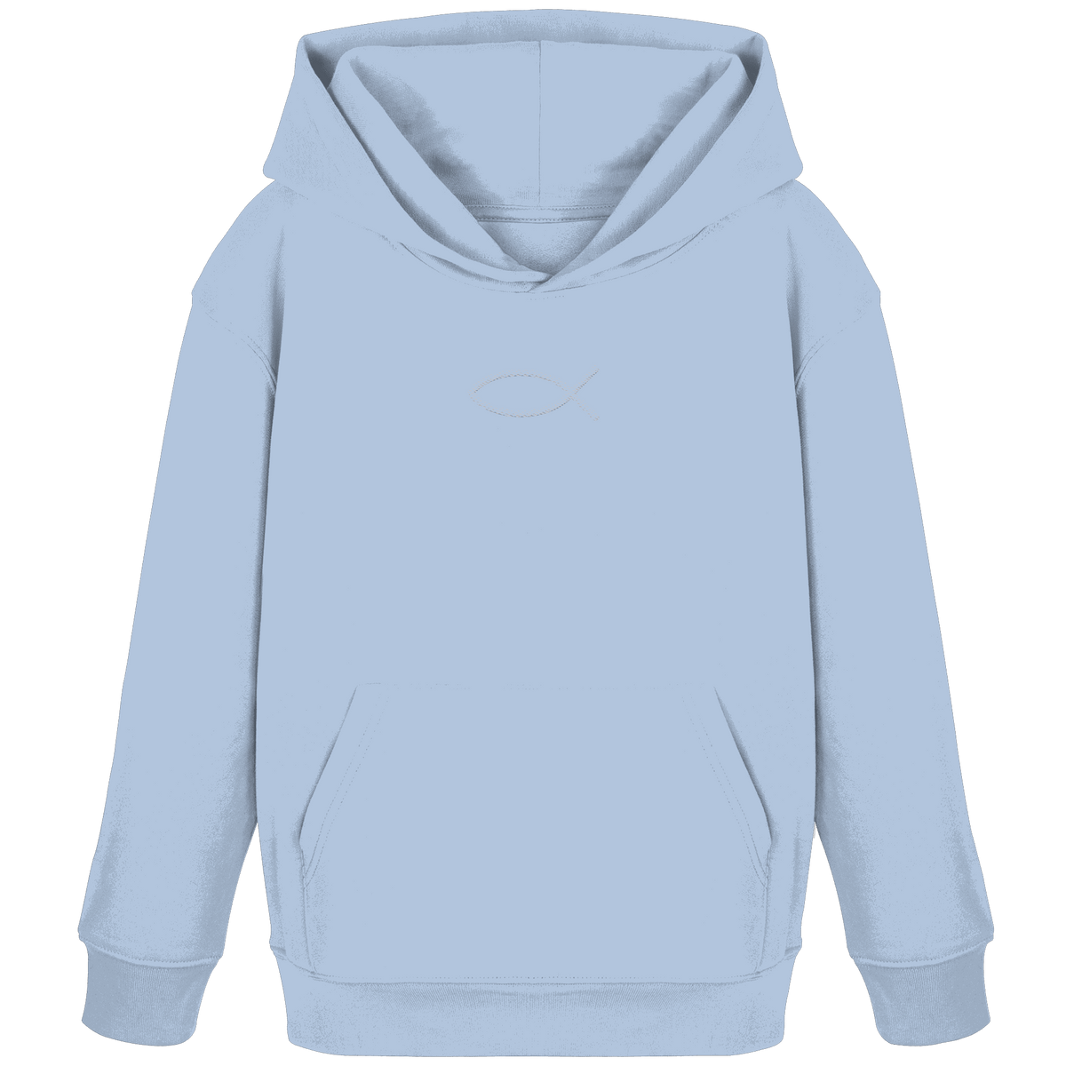 Der Ichthys – Ein zeitloses Zeichen (Stick) | Christliche Kleidung - Kids Organic Hoodie - Kids & Babys - Blue Soul - GfoitMa