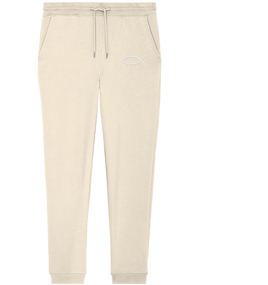 Der Ichthys – Ein zeitloses Zeichen (Stick) | Christliche Kleidung - Organic Jogger Pants (Stick) - Hosen - Natural Raw - GfoitMa