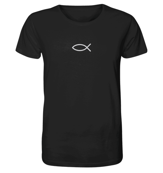Der Ichthys – Ein zeitloses Zeichen (Stick) | Christliche Kleidung - Organic Shirt (Stick) - Unisex-Shirts - Black - GfoitMa