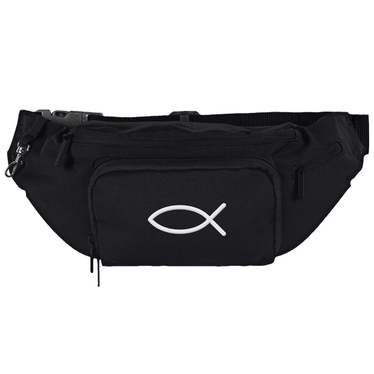 Der Ichthys – Ein zeitloses Zeichen (Stick) | Christliche Kleidung - Shoulder Bag - Taschen - Black - GfoitMa
