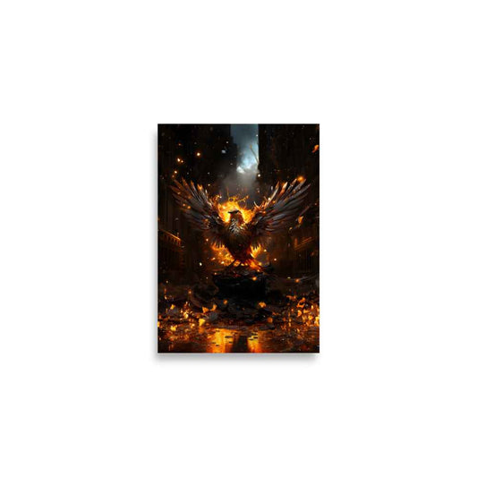 Feurige Kraft: Die Taube (Heilige Geist) inmitten der Flammen - Poster
