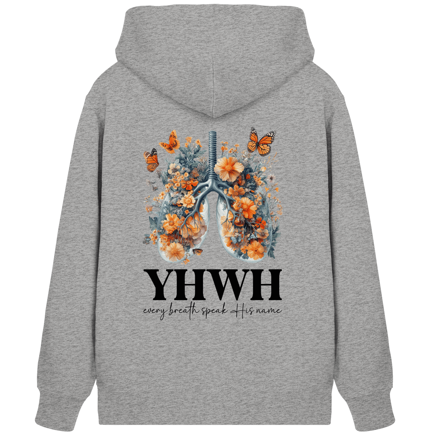 Every Breath Speak His Name – Leben, das Lobpreis atmet | Christliche Kleidung - Organic Zipper - Jacken/ Zipper - Heather Grey - GfoitMa