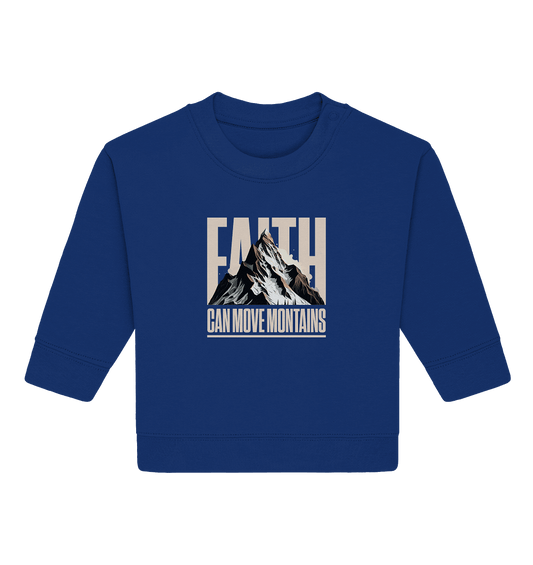 Faith Can Move Mountains – Glaube, der Grenzen überwindet | Christliche Kleidung - Baby Organic Sweatshirt - Kids & Babys - Majorelle Blue - GfoitMa