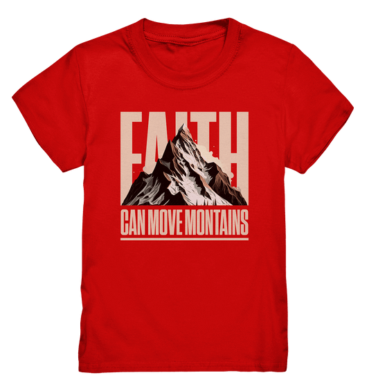 Faith Can Move Mountains – Glaube, der Grenzen überwindet | Christliche Kleidung - Kids Premium Shirt - Kids & Babys - Red - GfoitMa