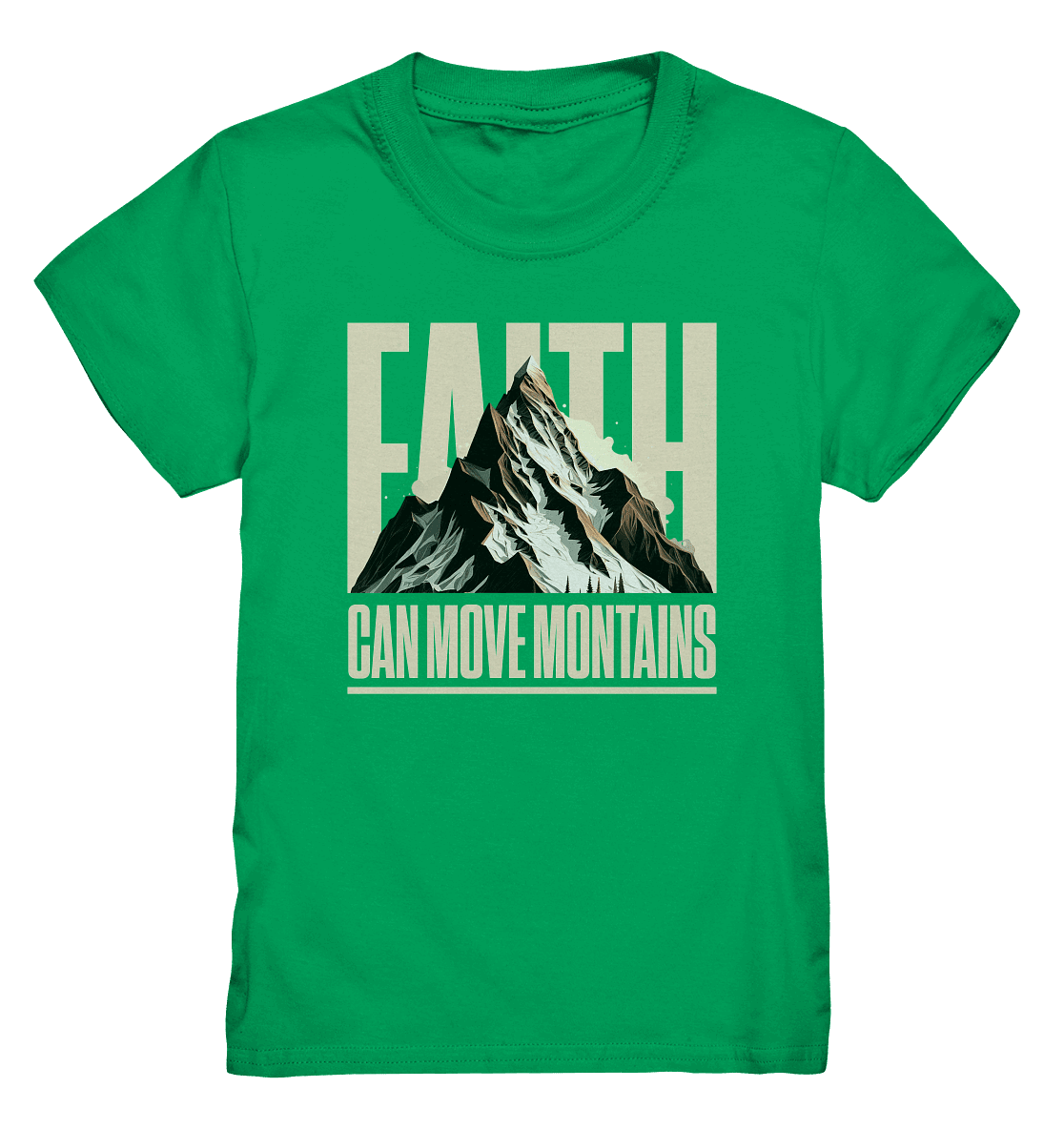 Faith Can Move Mountains – Glaube, der Grenzen überwindet | Christliche Kleidung - Kids Premium Shirt - Kids & Babys - Kelly Green - GfoitMa