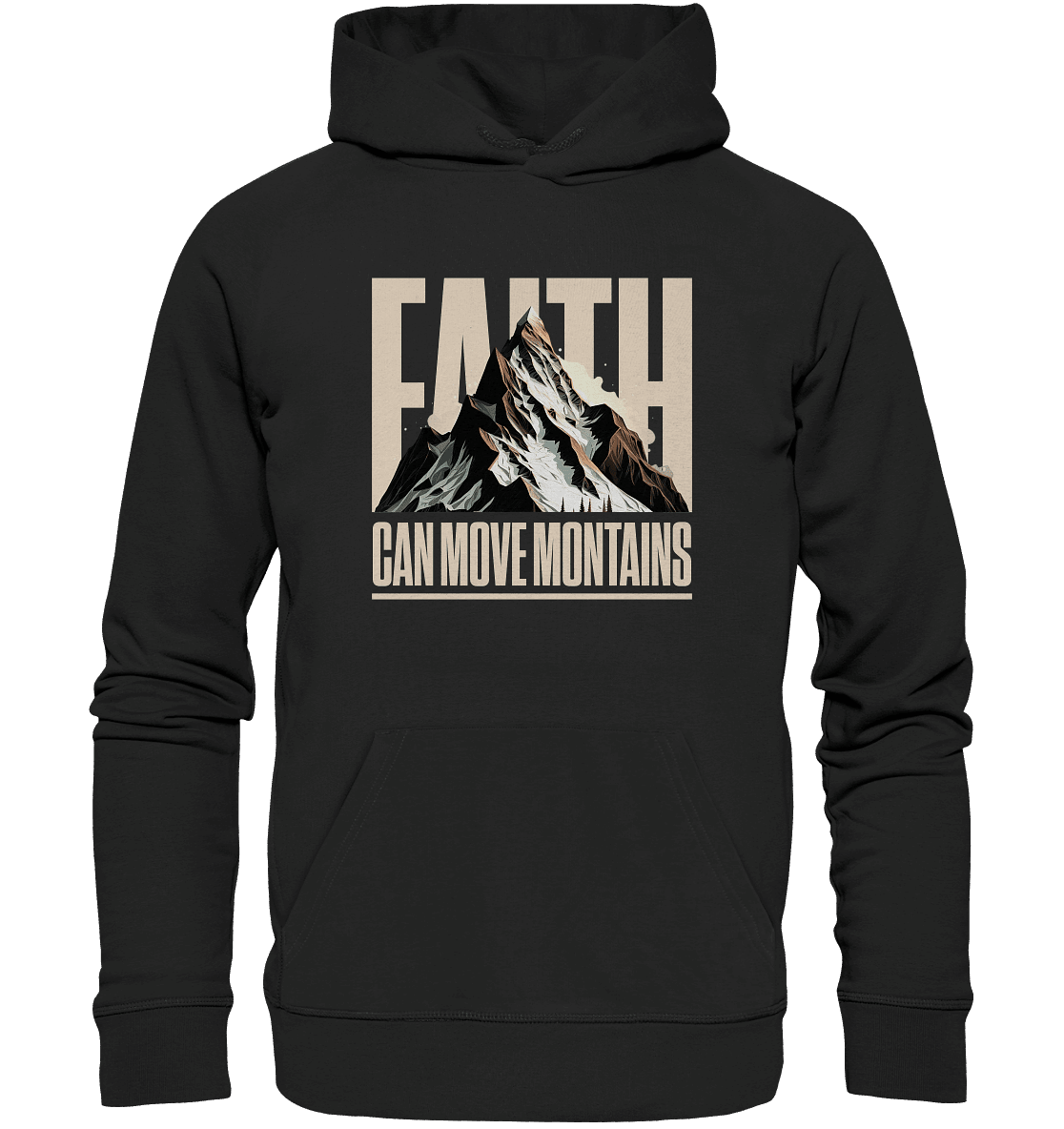 Faith Can Move Mountains – Glaube, der Grenzen überwindet | Christliche Kleidung - Premium Unisex Hoodie - Hoodies - Black - GfoitMa