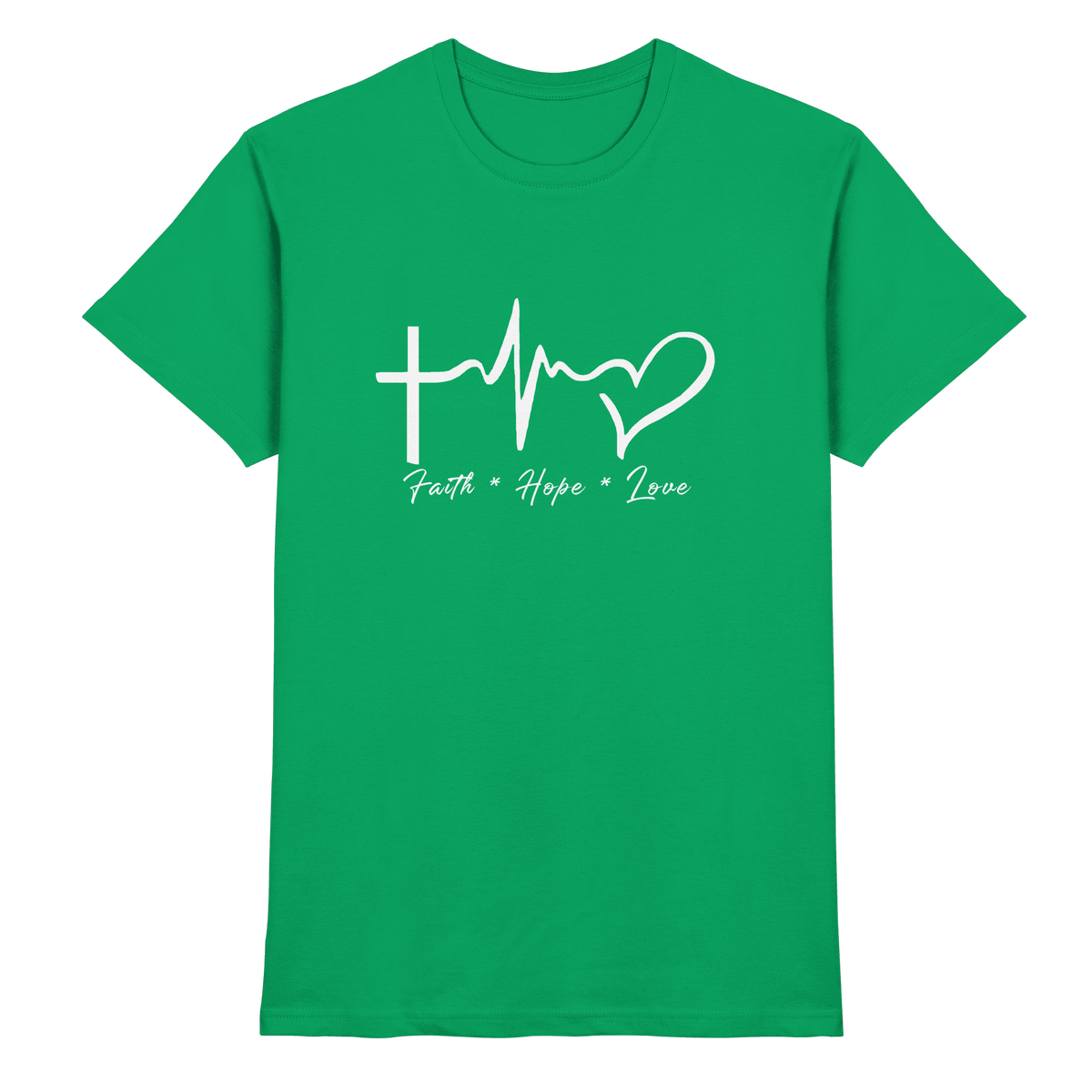 Faith * Hope * Love - Premium Shirt - Unisex-Shirts - Kelly Green - GfoitMa