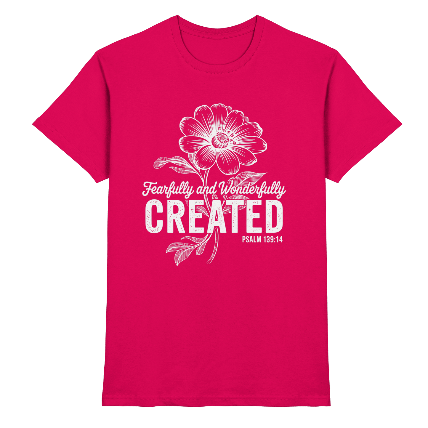 Fearfully and Wonderfully Created – Floral Grace Design - Premium Shirt - Unisex-Shirts - Sorbet - GfoitMa