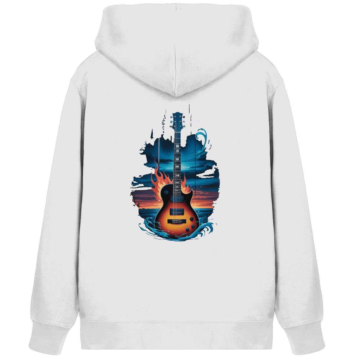 Fire & Water Guitar – Künstlerisches Gitarren Design für Musiker & Worshipper - Organic Zipper - Jacken/ Zipper - White - GfoitMa