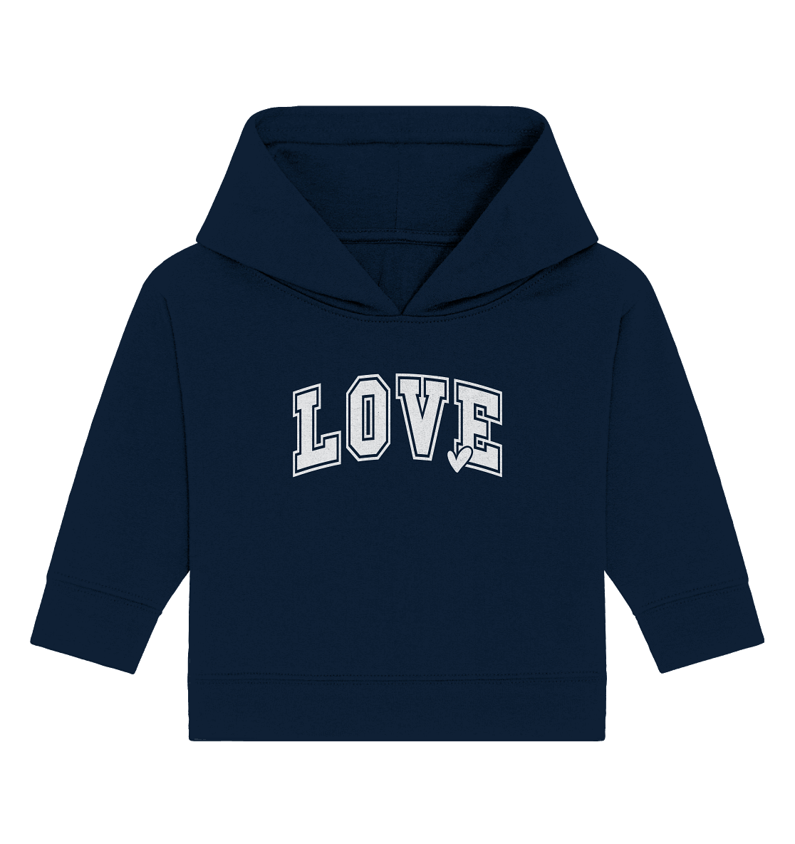 "Love" – das Design, das Herzen spricht! - Baby Organic Hoodie - GfoitMa - French Navy / 6-12M