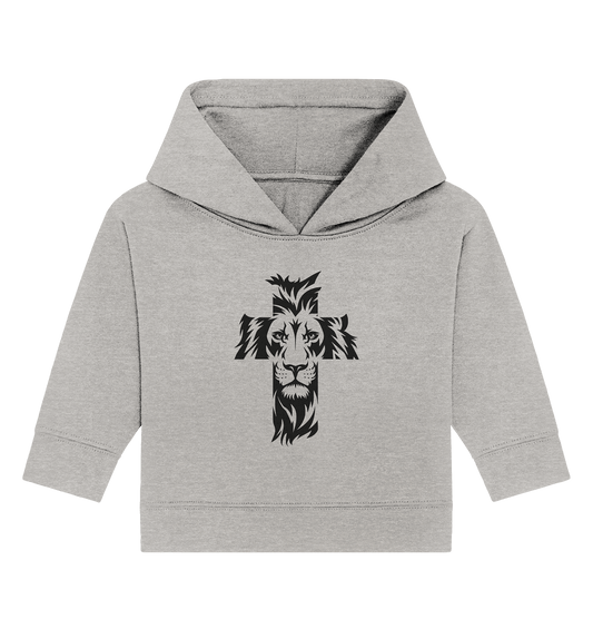Der Löwe im Kreuz – Mut und Gnade vereint | Christliche Kleidung - Baby Organic Hoodie