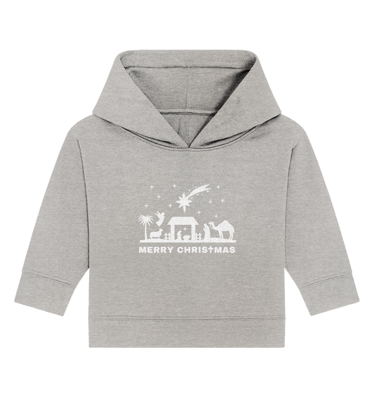 Merry Christmas - Frohe Weihnachten (Krippe Edition) - Baby Organic Hoodie