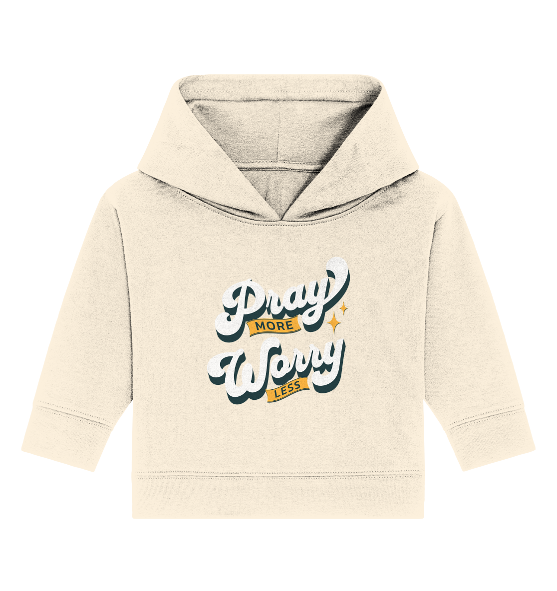 Bete mehr, sorge dich weniger - Baby Organic Hoodie - GfoitMa - Natural Raw / 6-12M