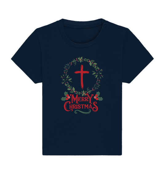 Merry Christmas - Frohe Weihnachten - Baby Organic Shirt