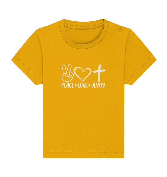 Frieden, Liebe, Jesus: Christliche Kleidungskollektion - Baby Organic Shirt