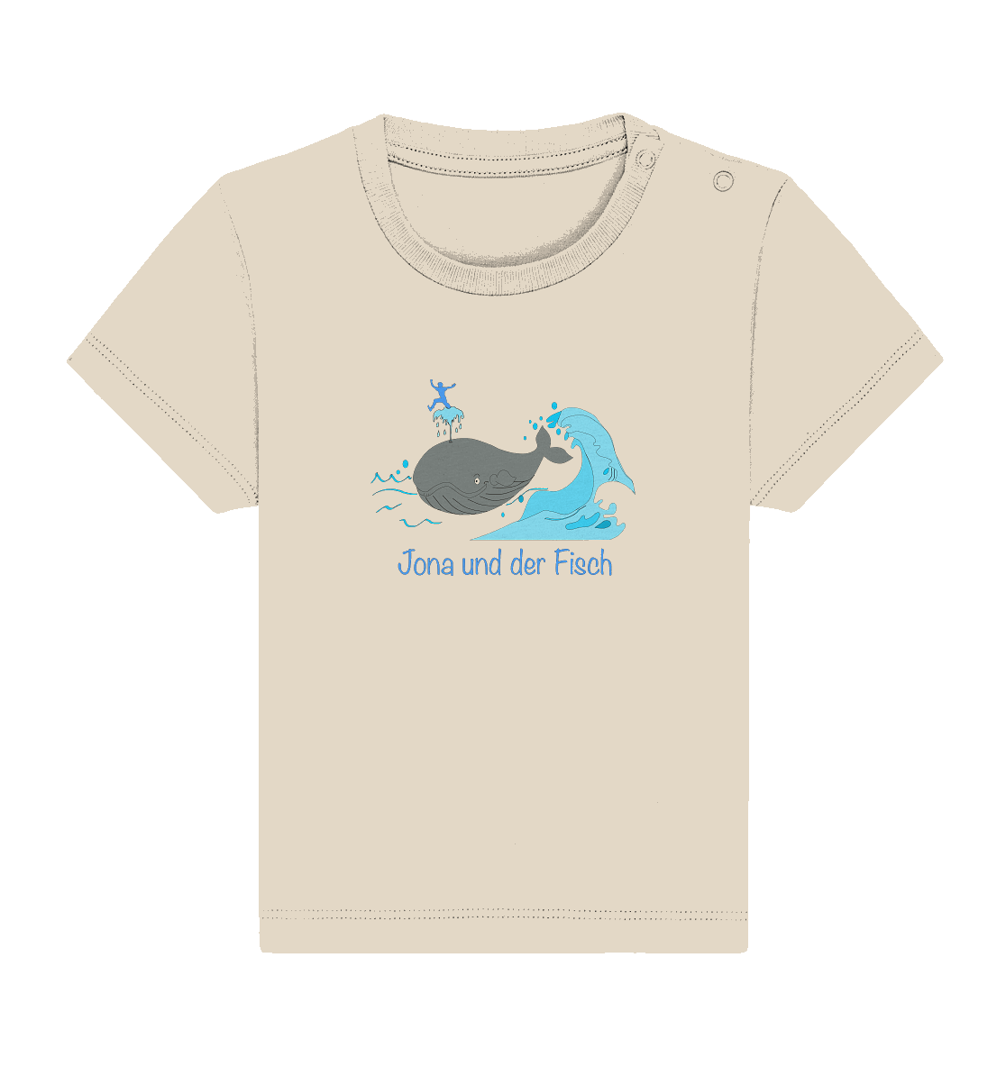 Jona und der Fisch - Baby Organic Shirt - GfoitMa - Natural Raw / 0-6M