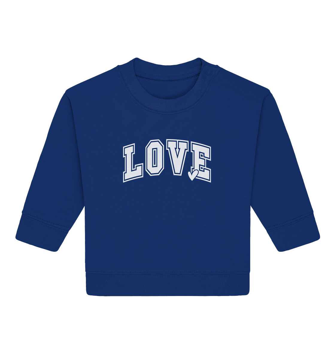 "Love" – das Design, das Herzen spricht! - Baby Organic Sweatshirt - GfoitMa - Majorelle Blue / 6-12M