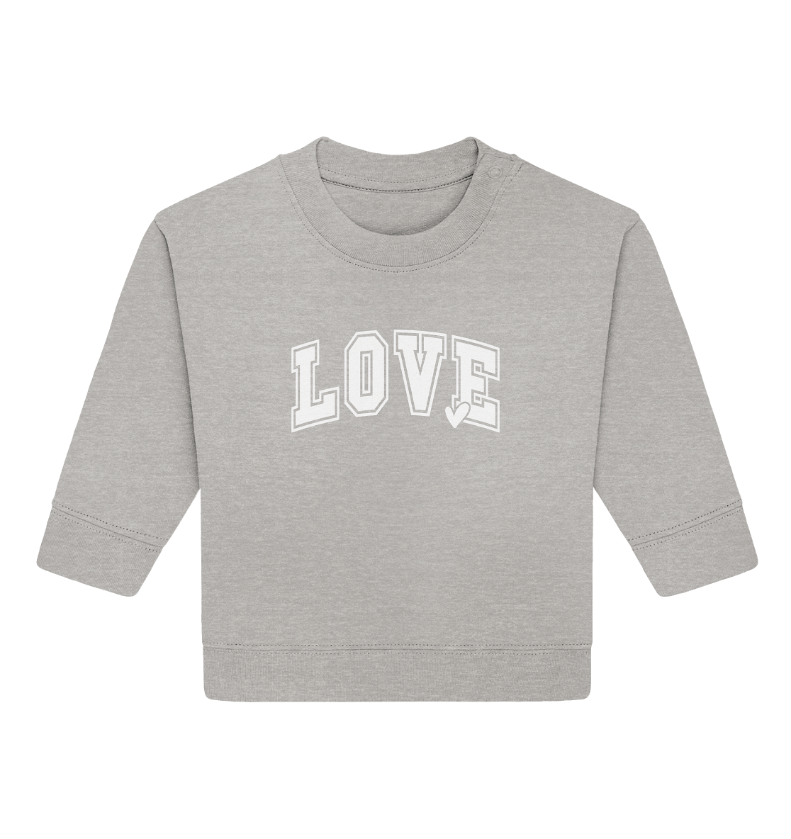 "Love" – das Design, das Herzen spricht! - Baby Organic Sweatshirt - GfoitMa - Heather Grey / 6-12M