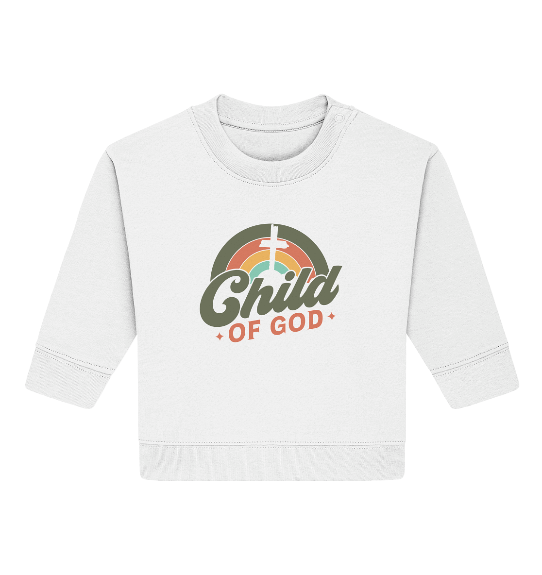 "Kind Gottes" im Retro-Look - Baby Organic Sweatshirt - GfoitMa - White / 6-12M