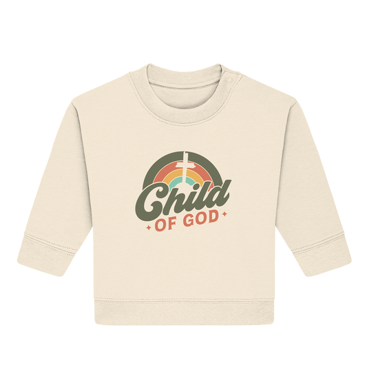 "Kind Gottes" im Retro-Look - Baby Organic Sweatshirt