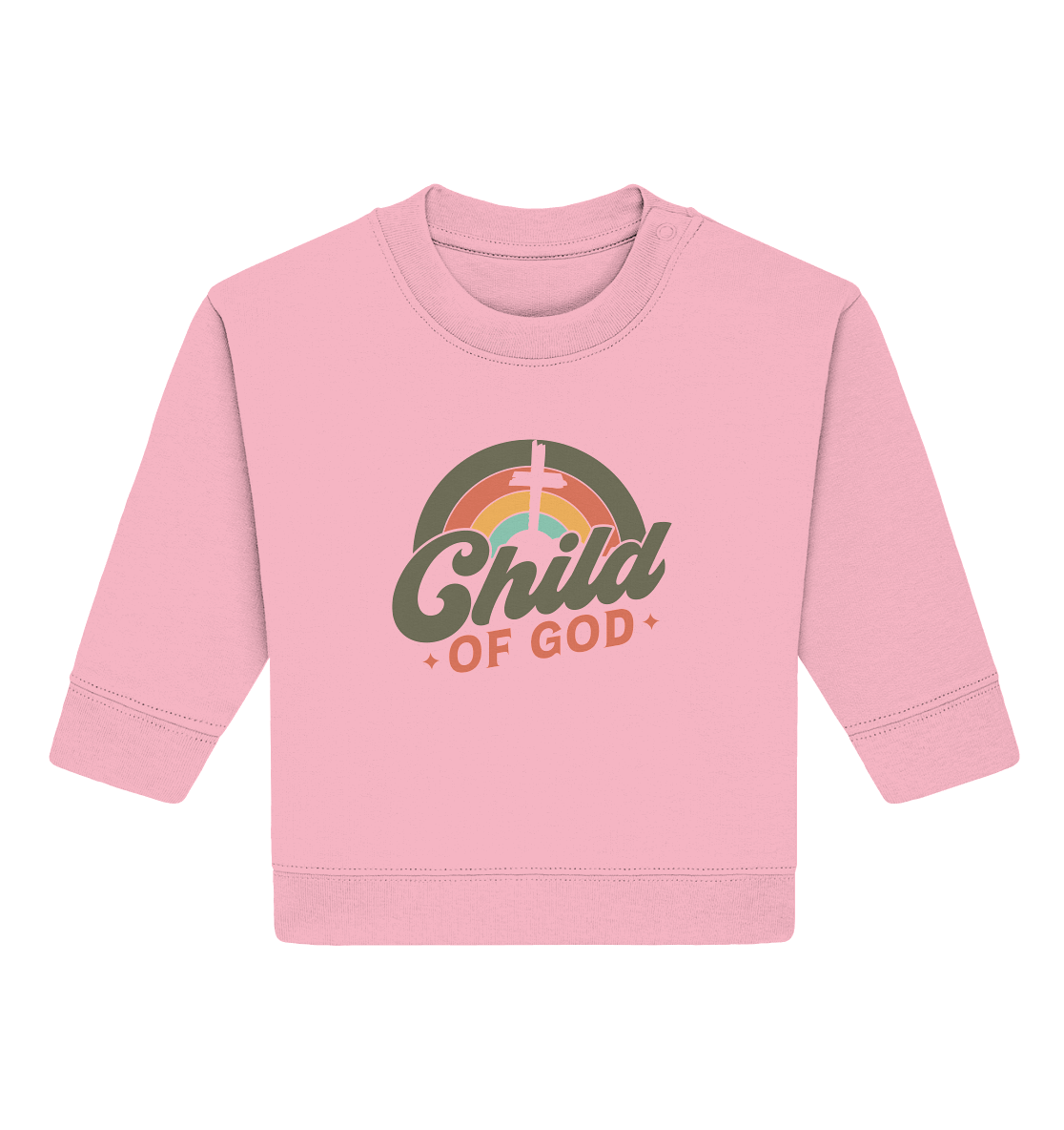 "Kind Gottes" im Retro-Look - Baby Organic Sweatshirt - GfoitMa - Cotton Pink / 6-12M