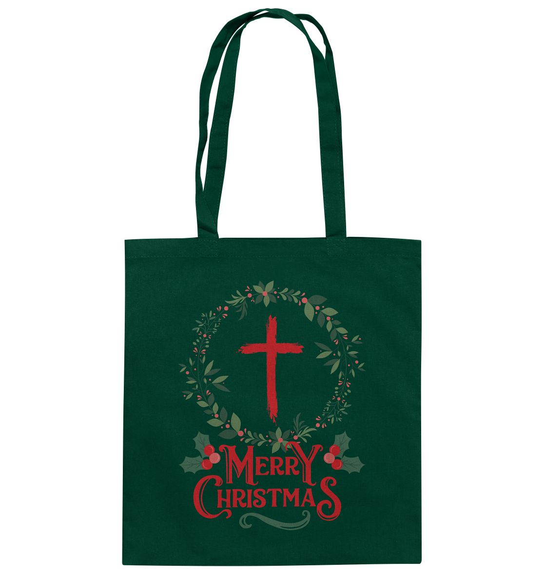 Merry Christmas - Frohe Weihnachten - Baumwolltasche